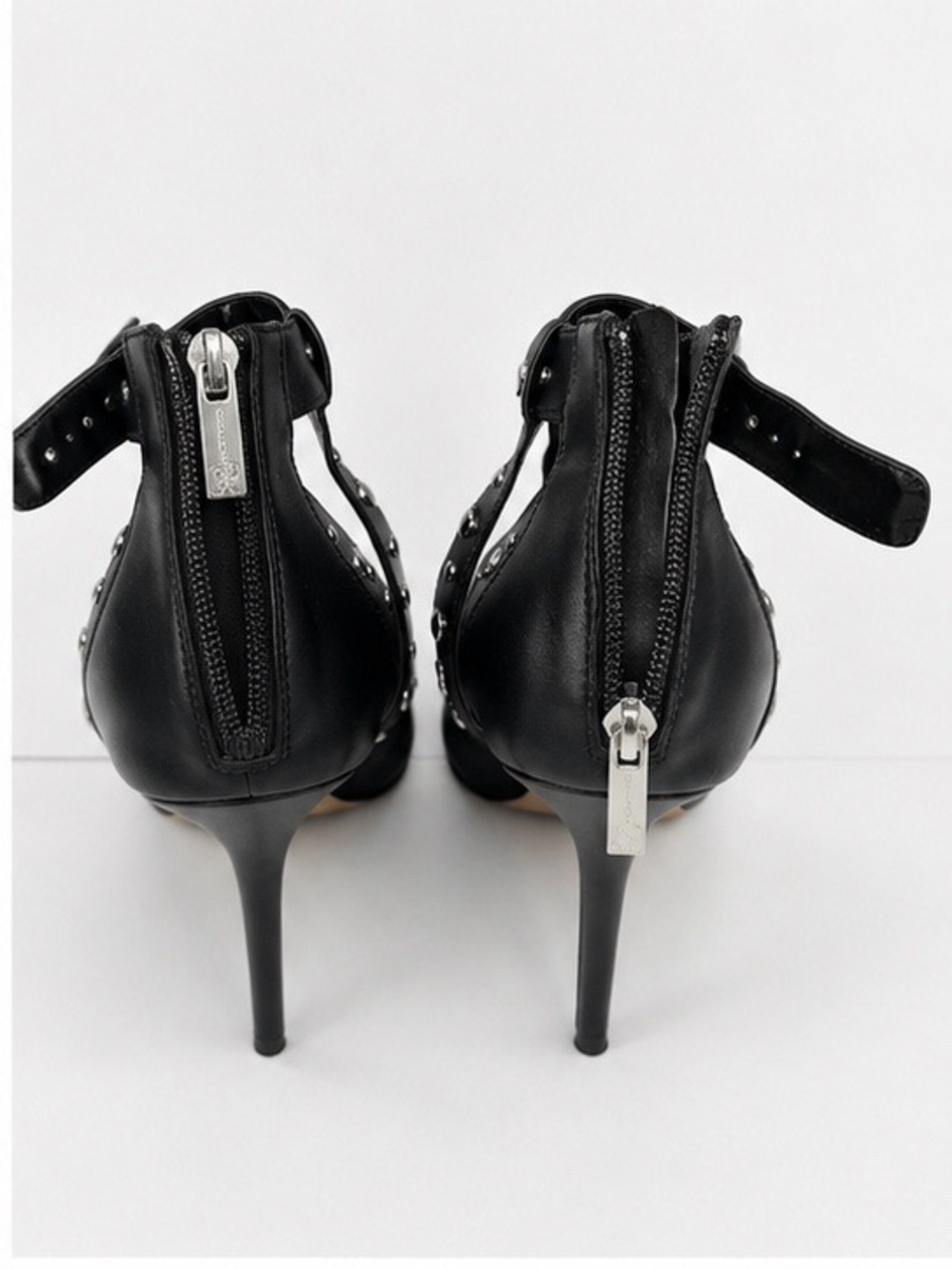 Jessica Simpson Hinjosa Black Studded Ankle-Strap Pointed Toe Heels - Picture 3 of 4
